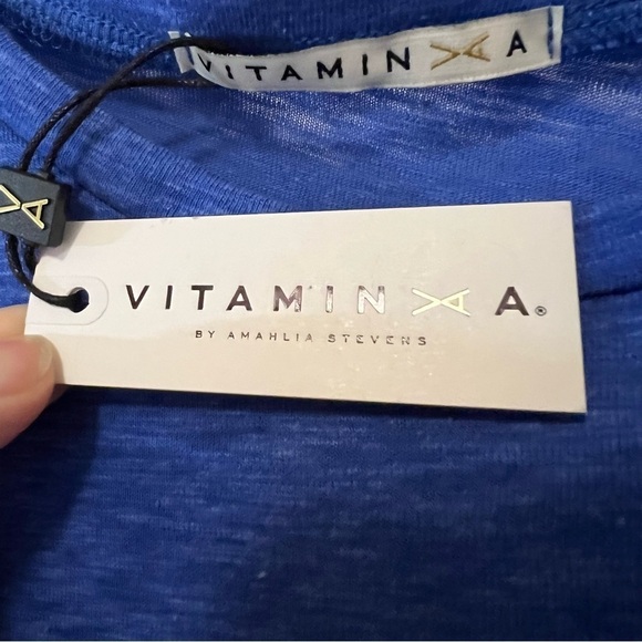 NWT Vitamin A Florence Eco Cotton Long Dress Swimsuit Cover Up in Blue S - Picture 13 of 13